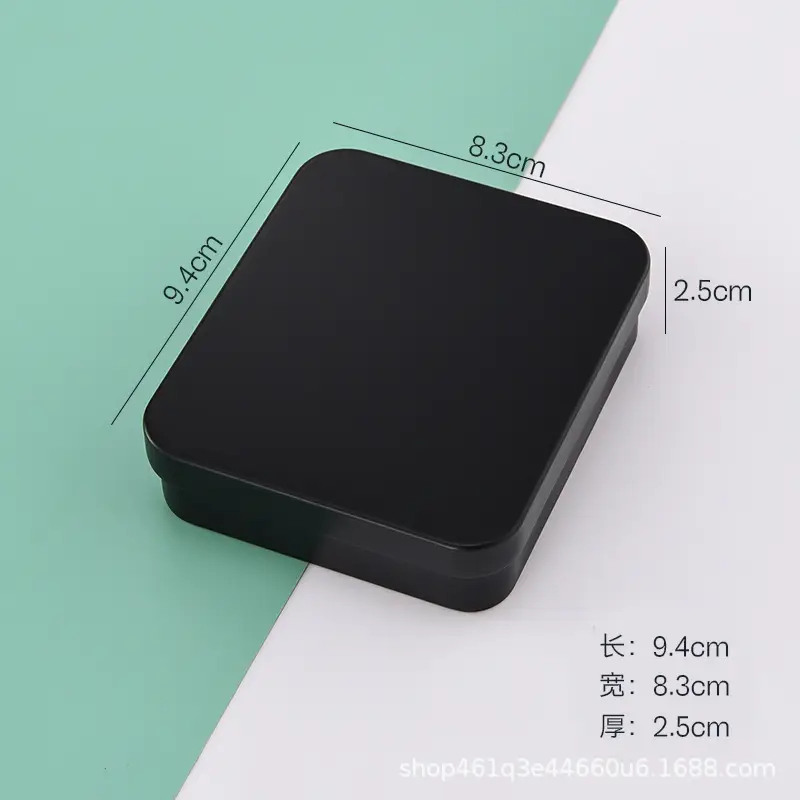 Tin Box SqUare Jewelry Gift SUgar Box Metal Packaging Storage Flip-top Iron Box U Disk Empty Box Portable Small