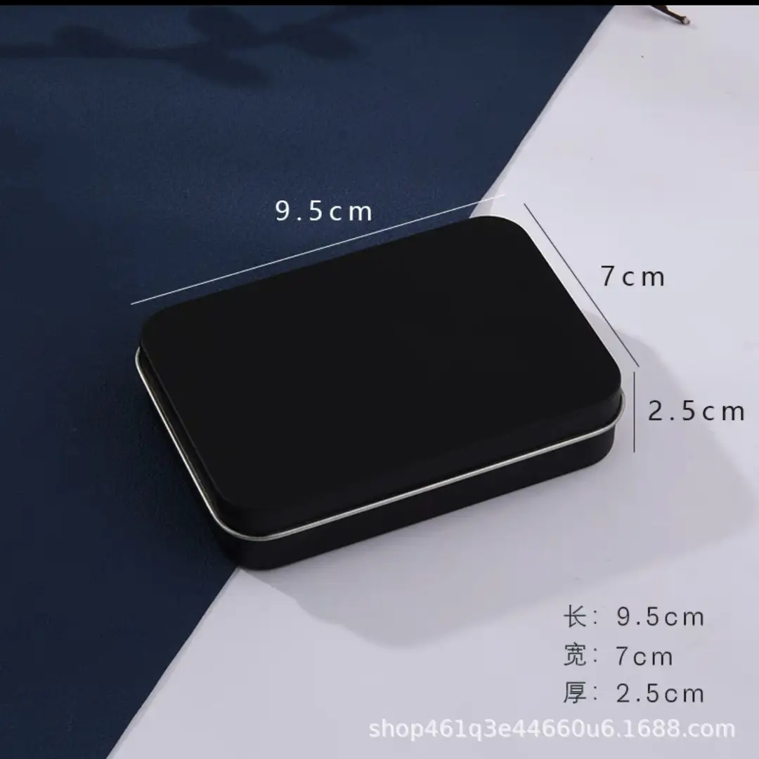 Tin Box SqUare Jewelry Gift SUgar Box Metal Packaging Storage Flip-top Iron Box U Disk Empty Box Portable Small