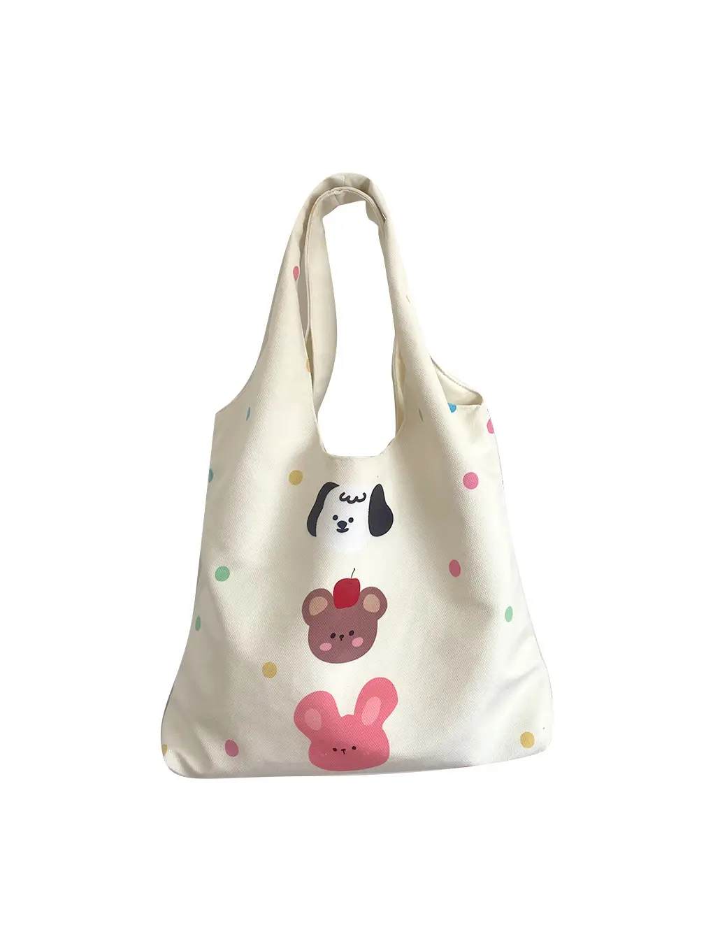 Cute Cat Design Red Flocking Shoulder Bag Large Capacity - Image 23