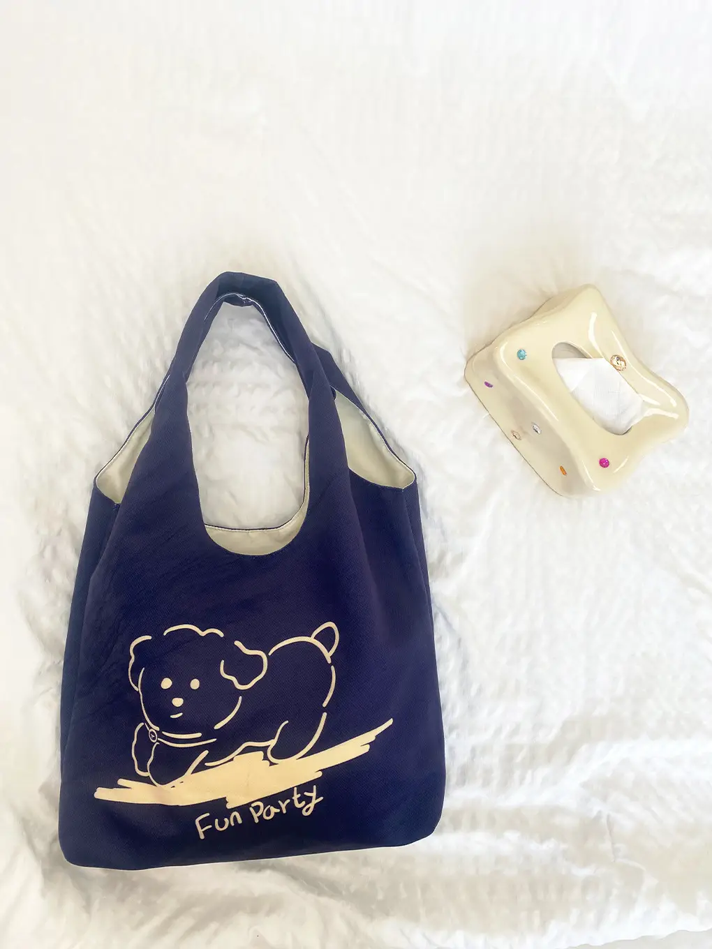 Cute Cat Design Red Flocking Shoulder Bag Large Capacity - Image 16