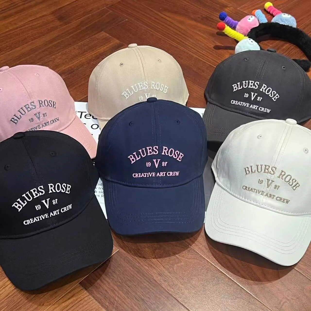 Women Baseball Cap Beige 1970s Embroidered - Image 8