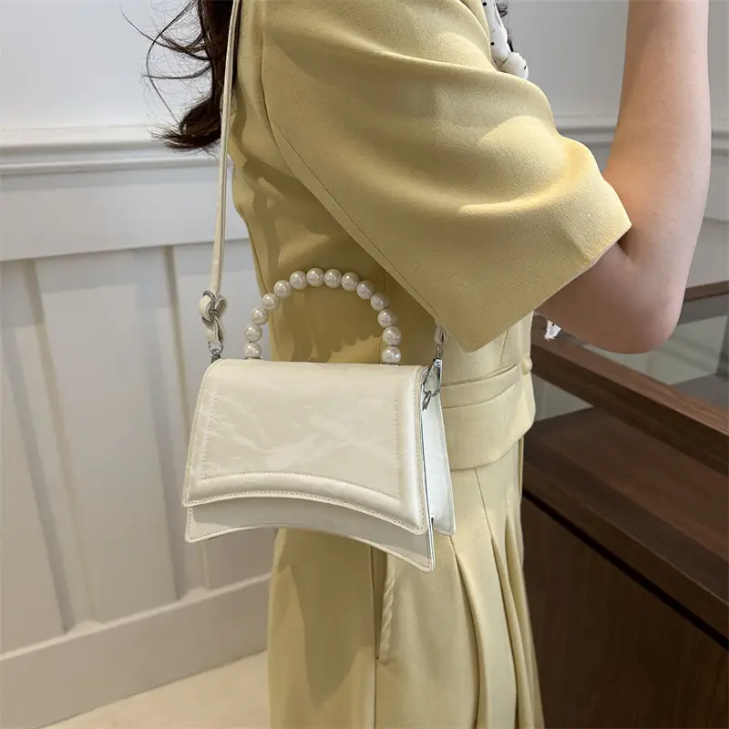 Pearl Crossbody Bag for Women, Small Square, PU Leather, Multi Color - Image 7