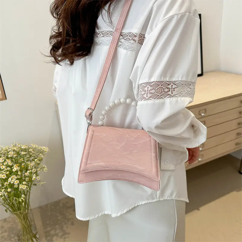 Pearl Crossbody Bag for Women, Small Square, PU Leather, Multi Color - Image 8