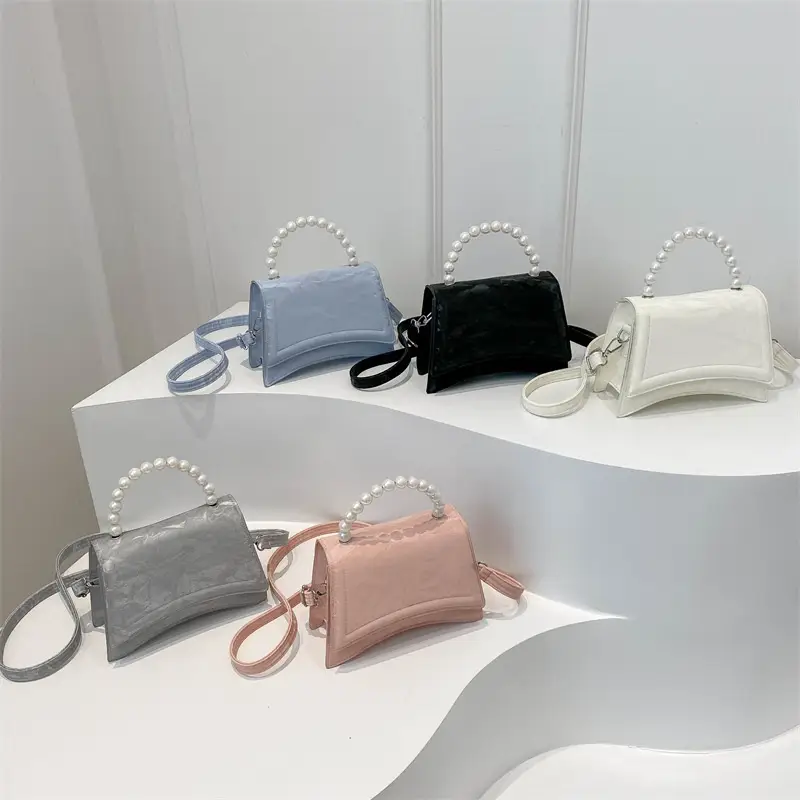 Pearl Crossbody Bag for Women, Small Square, PU Leather, Multi Color - Image 9