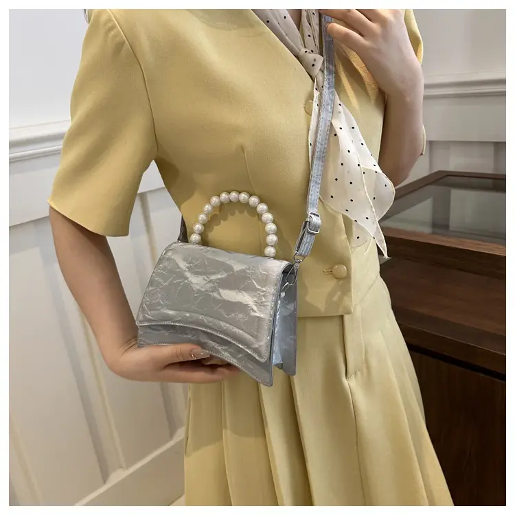 Pearl Crossbody Bag for Women, Small Square, PU Leather, Multi Color — feature 11