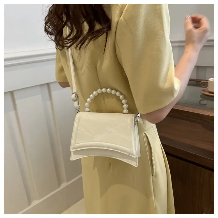 Pearl Crossbody Bag for Women, Small Square, PU Leather, Multi Color — feature 13