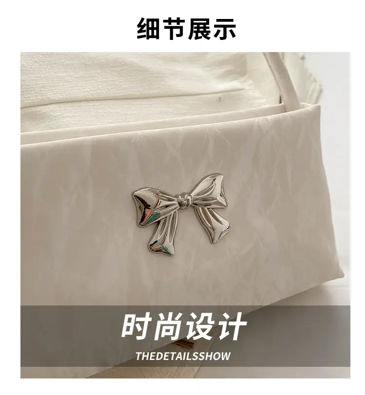 Black Bow Embroidered Women's Shoulder Bag — feature 4