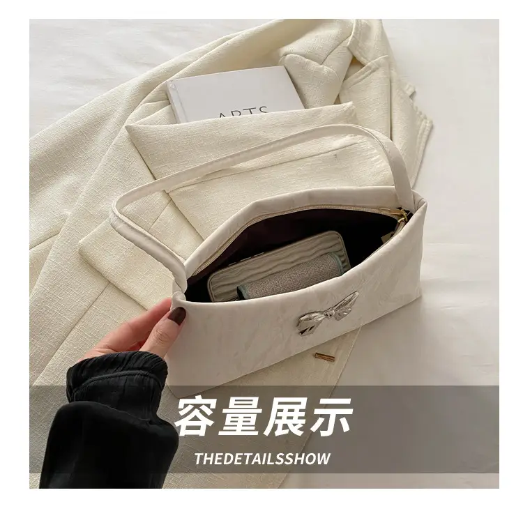 Black Bow Embroidered Women's Shoulder Bag — feature 8