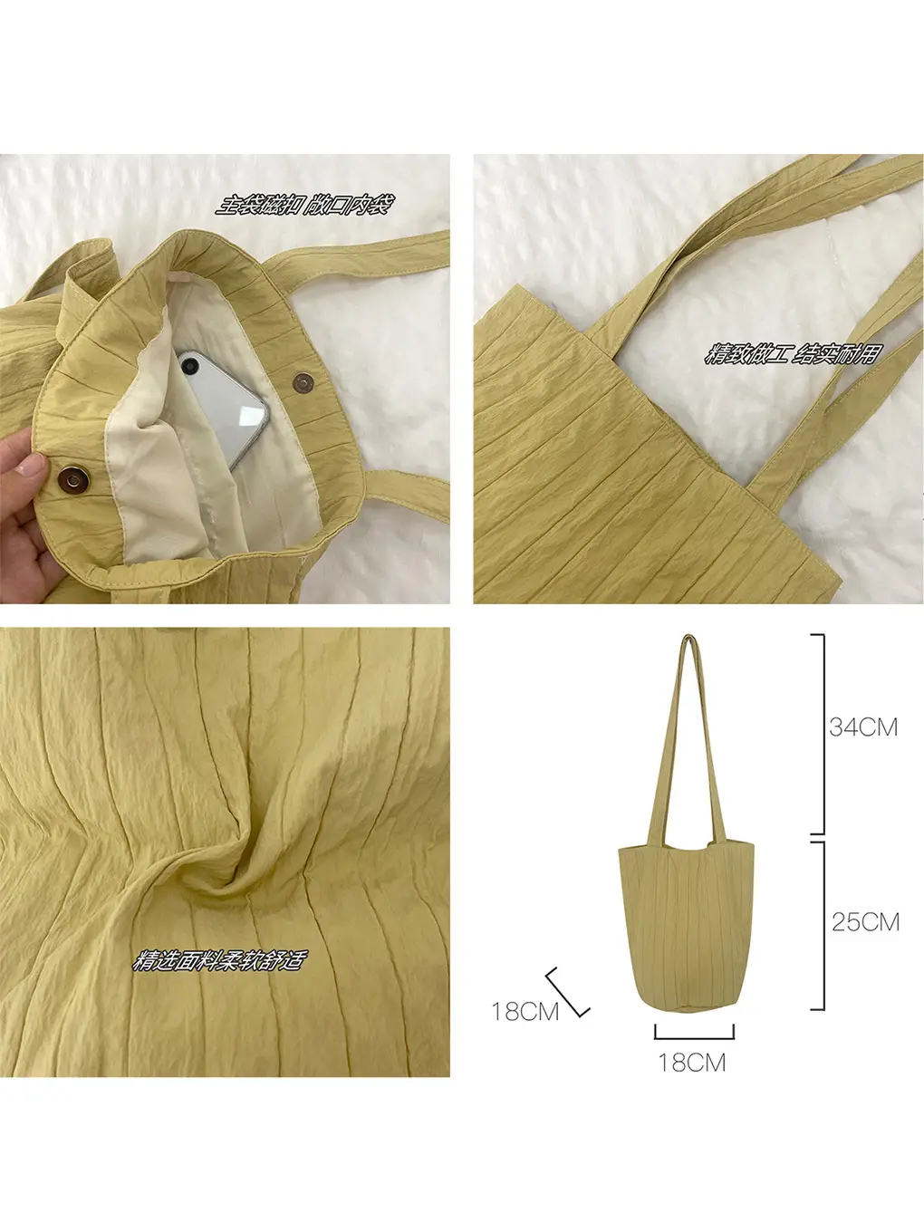 Blue Nylon One-shoulder Bucket Bag for Women - Image 6