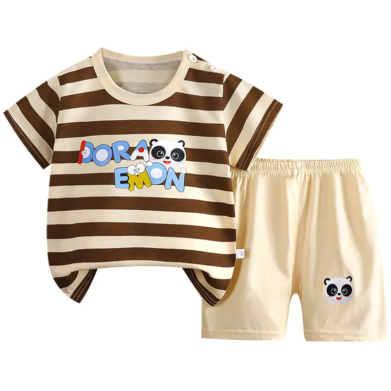 Boys Cotton Frog Print Shorts Suit Summer — feature 10