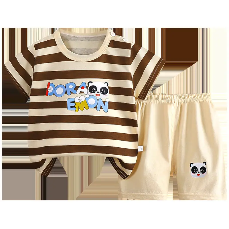 Boys Cotton Frog Print Shorts Suit Summer — feature 9