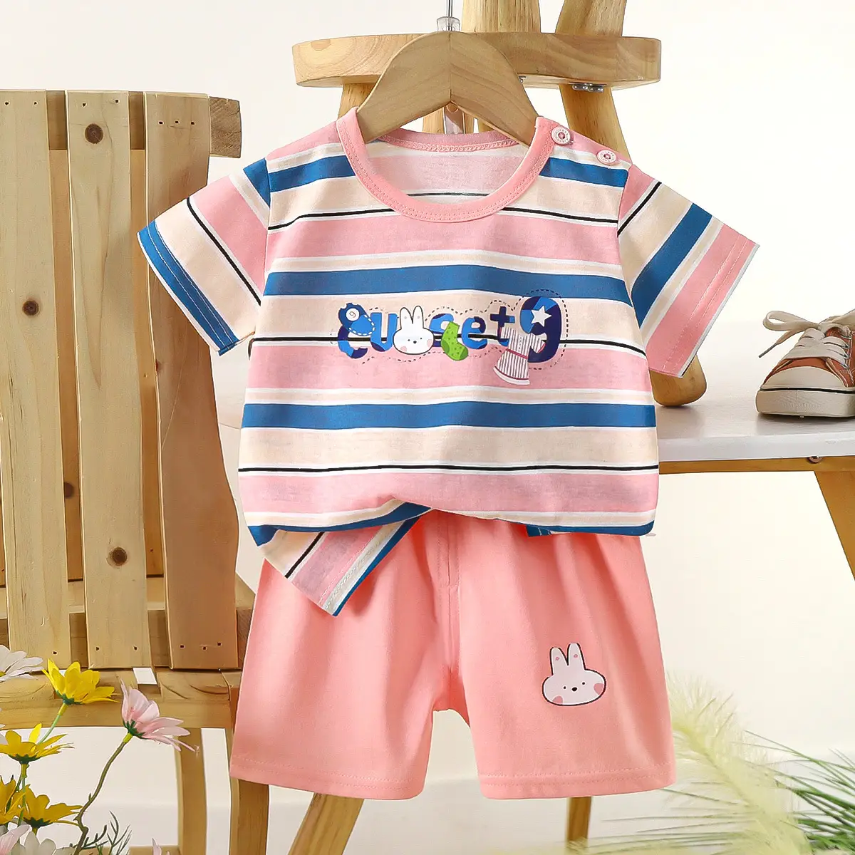 Boys Cotton Frog Print Shorts Suit Summer - Image 6