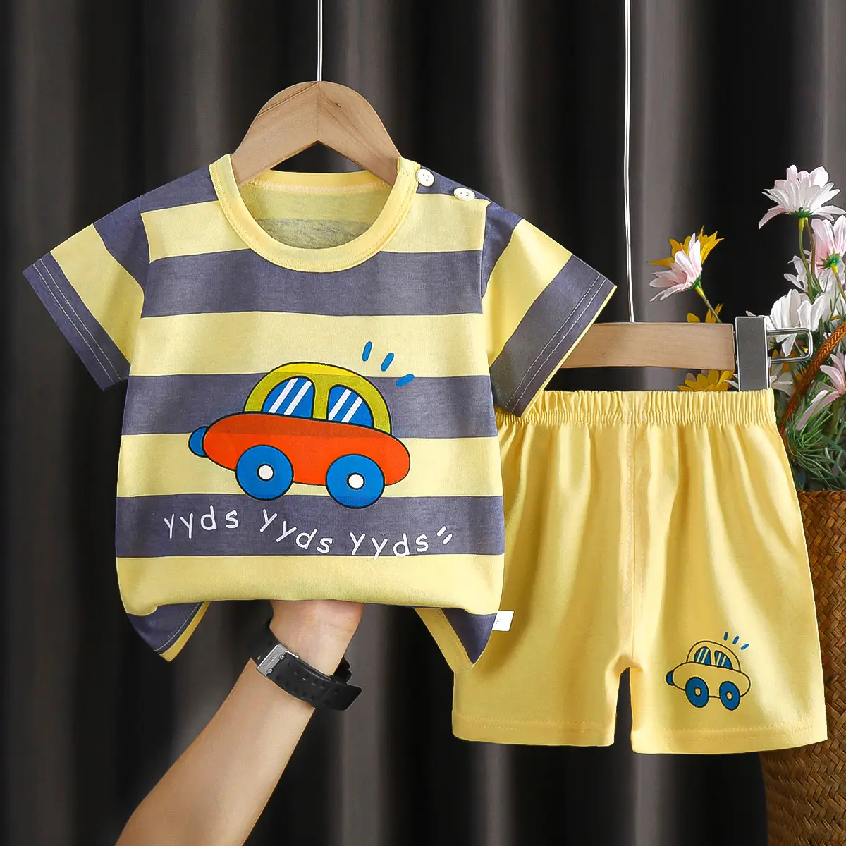 Boys Cotton Frog Print Shorts Suit Summer - Image 10