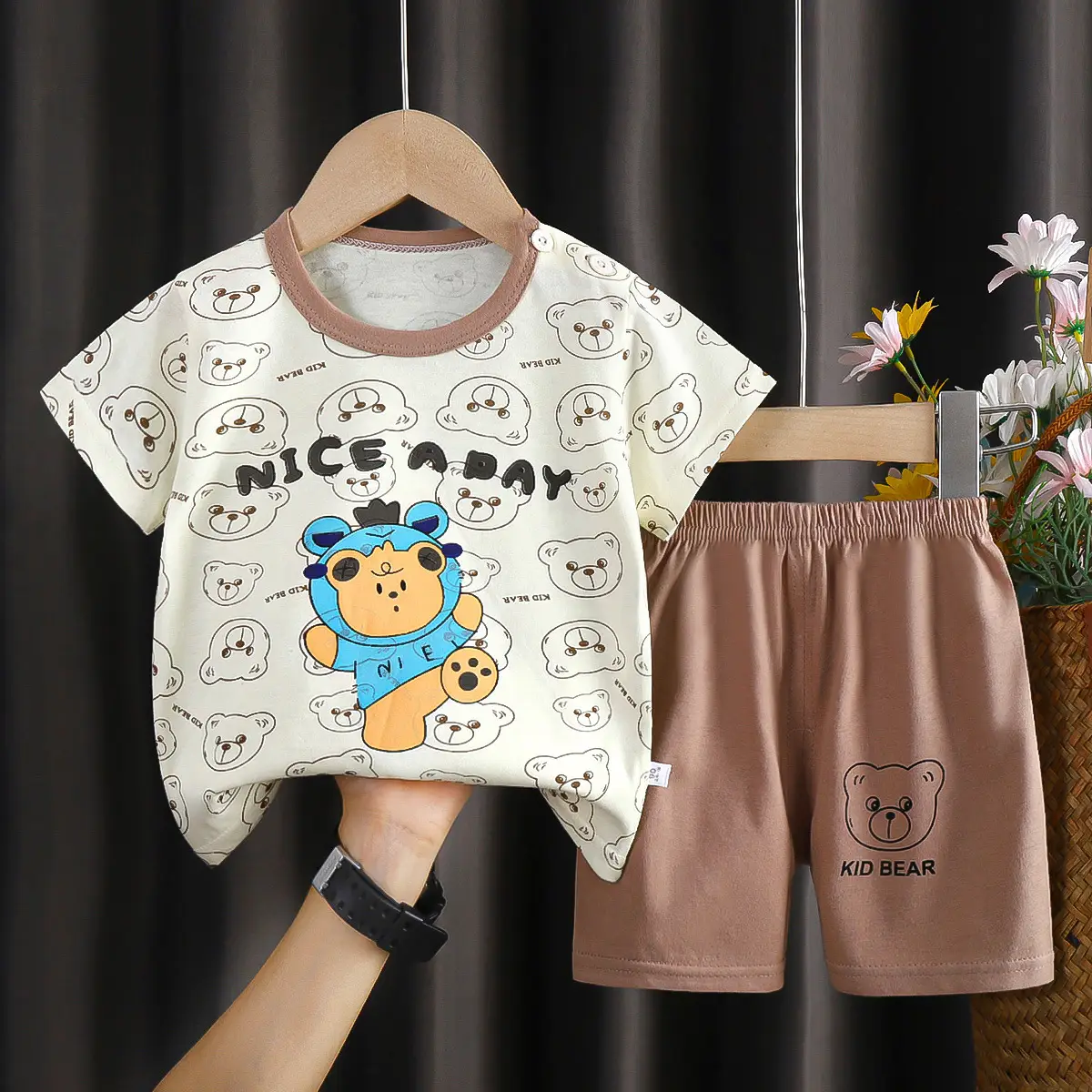 Boys Cotton Frog Print Shorts Suit Summer - Image 12