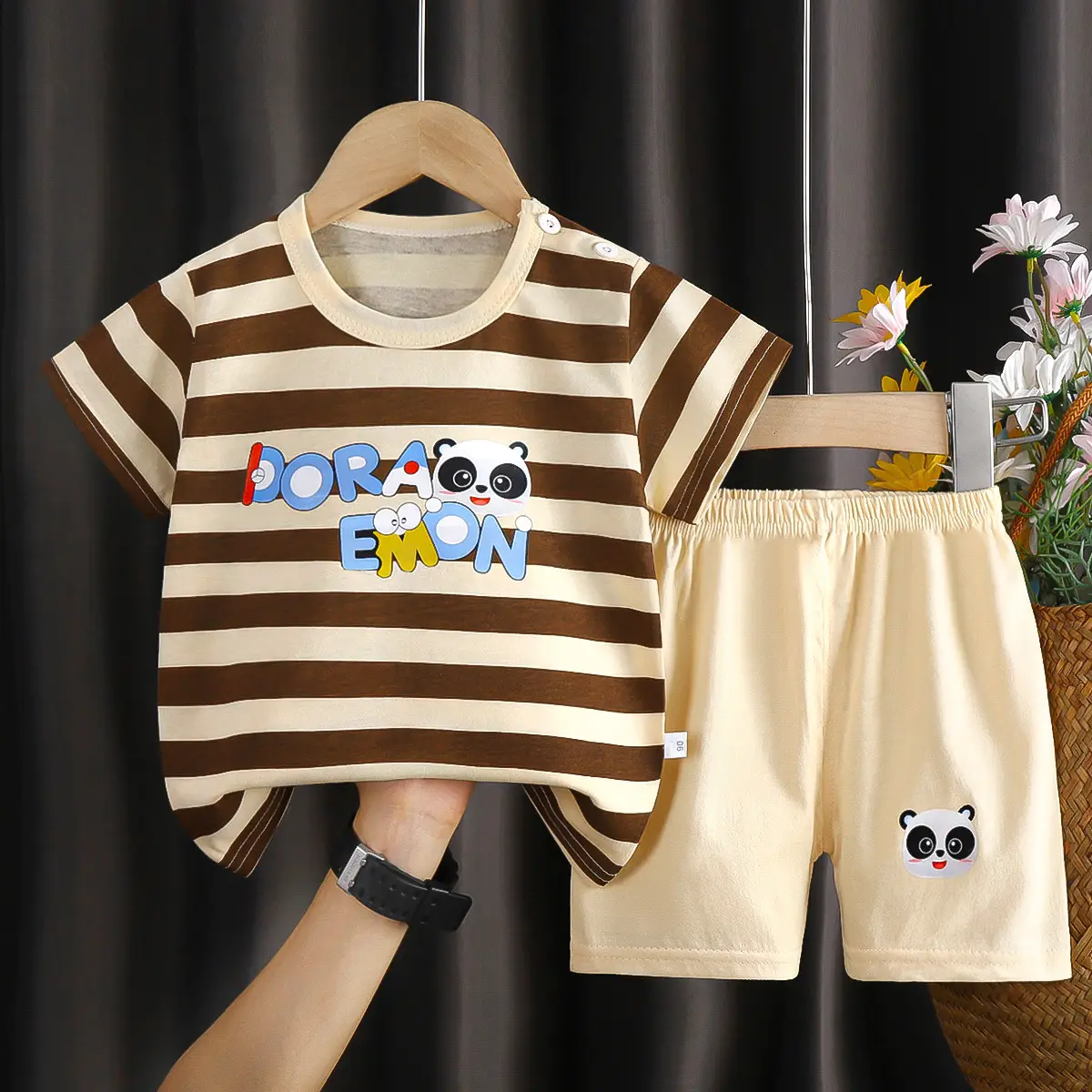 Boys Cotton Frog Print Shorts Suit Summer - Image 15