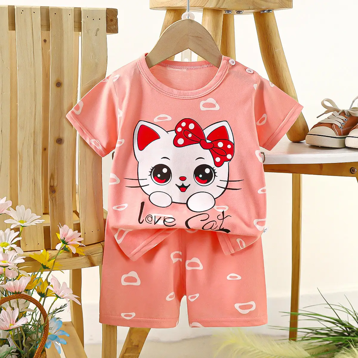 Boys Cotton Frog Print Shorts Suit Summer - Image 16