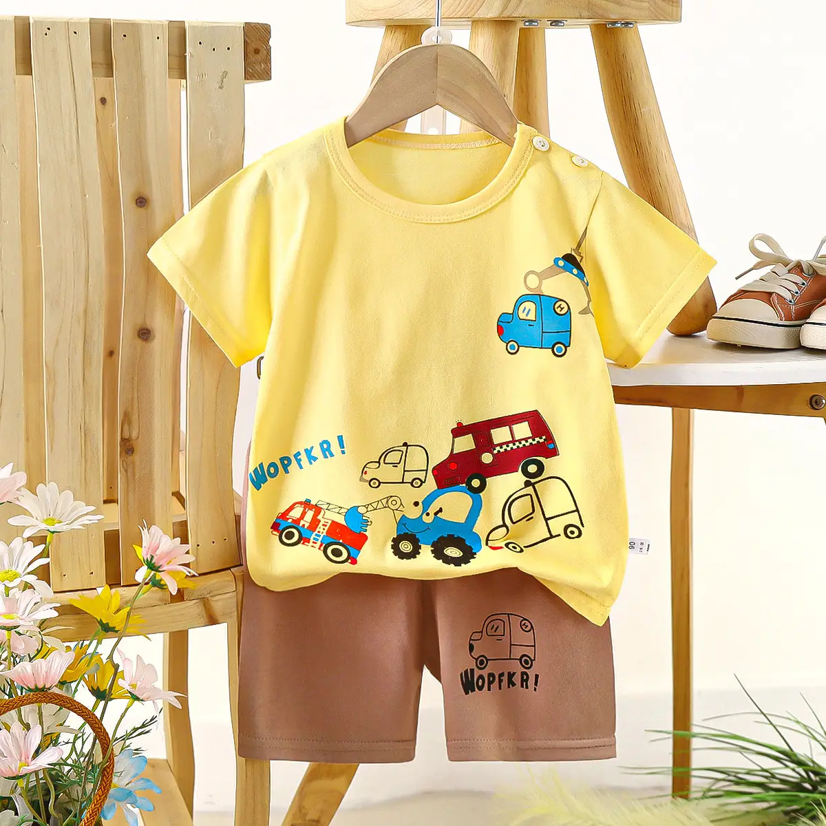 Boys Cotton Frog Print Shorts Suit Summer - Image 17