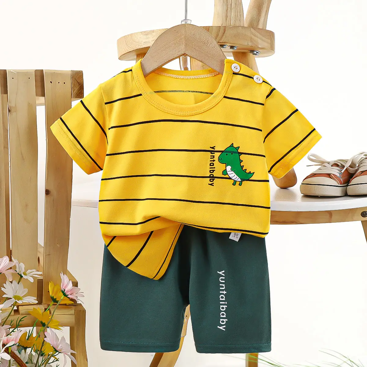 Boys Cotton Frog Print Shorts Suit Summer - Image 21