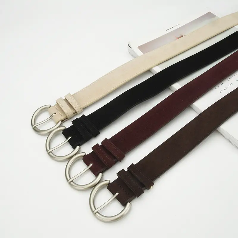Women's Frosted Pin Buckle Belt Coffee Color