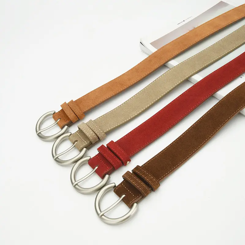 Women's Frosted Pin Buckle Belt Coffee Color