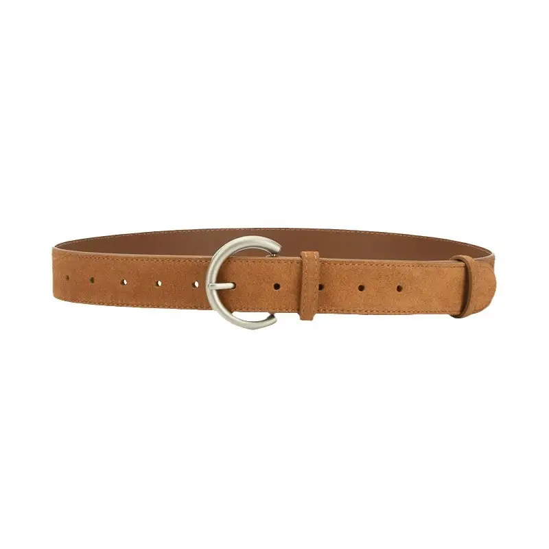 Women's Frosted Pin Buckle Belt Coffee Color