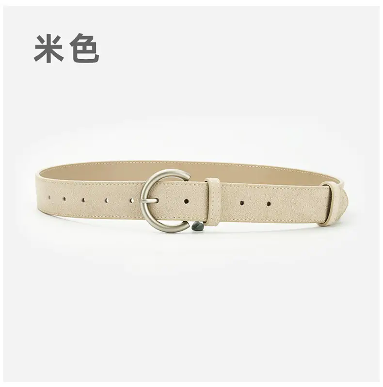Women's Frosted Pin Buckle Belt Coffee Color — feature 11
