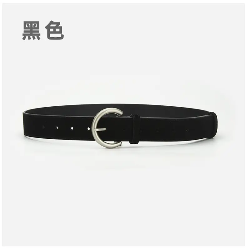 Women's Frosted Pin Buckle Belt Coffee Color — feature 15
