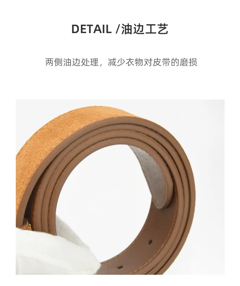 Women's Frosted Pin Buckle Belt Coffee Color — feature 7