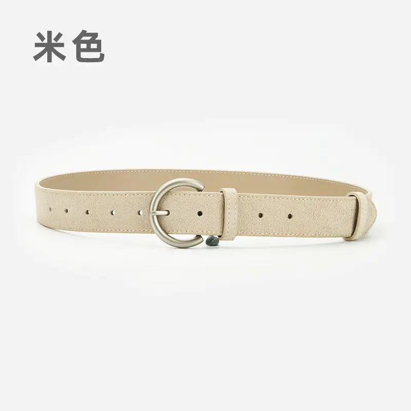 Women's Frosted Pin Buckle Belt Coffee Color