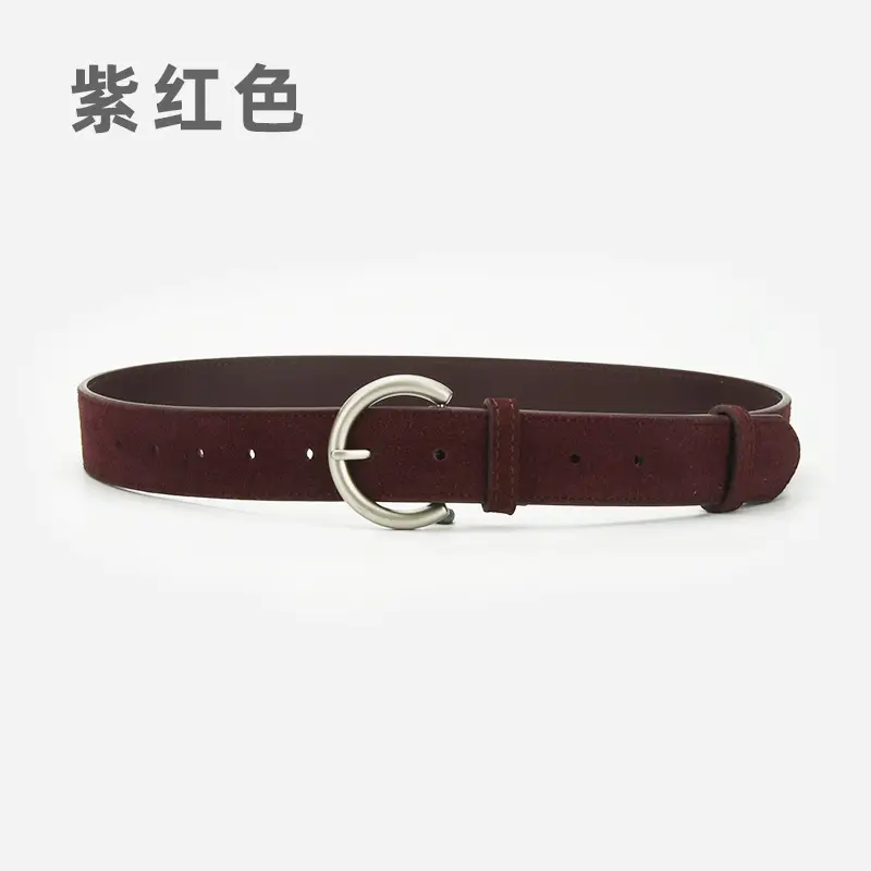 Women's Frosted Pin Buckle Belt Coffee Color