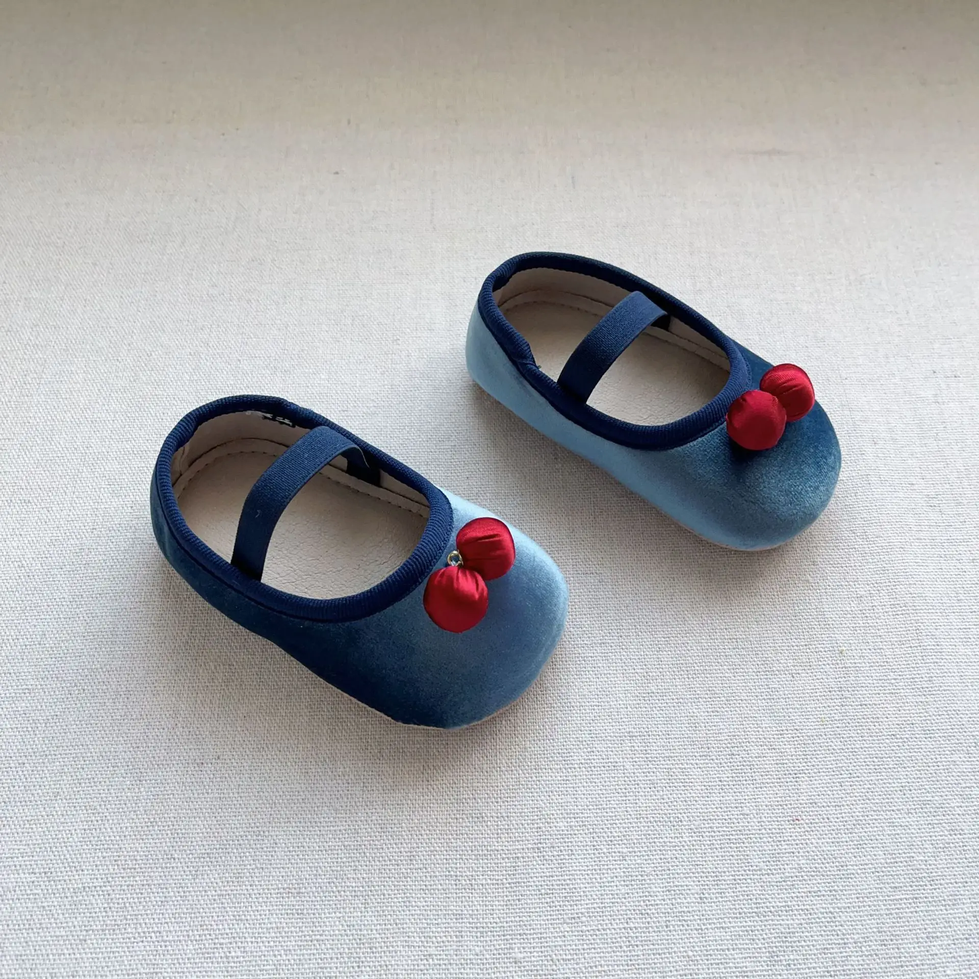 New Baby Toddler Shoes Girls Korean Cherry Boat Velvet Small — feature 13