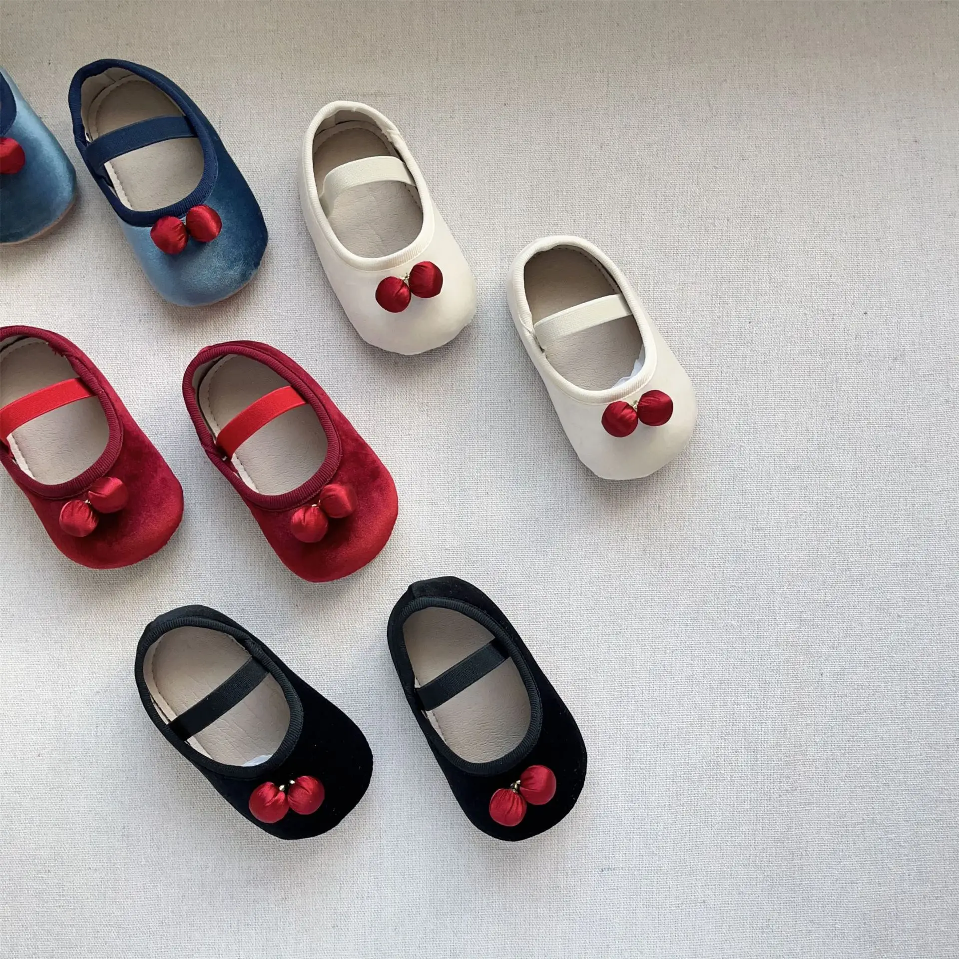 New Baby Toddler Shoes Girls Korean Cherry Boat Velvet Small — feature 19