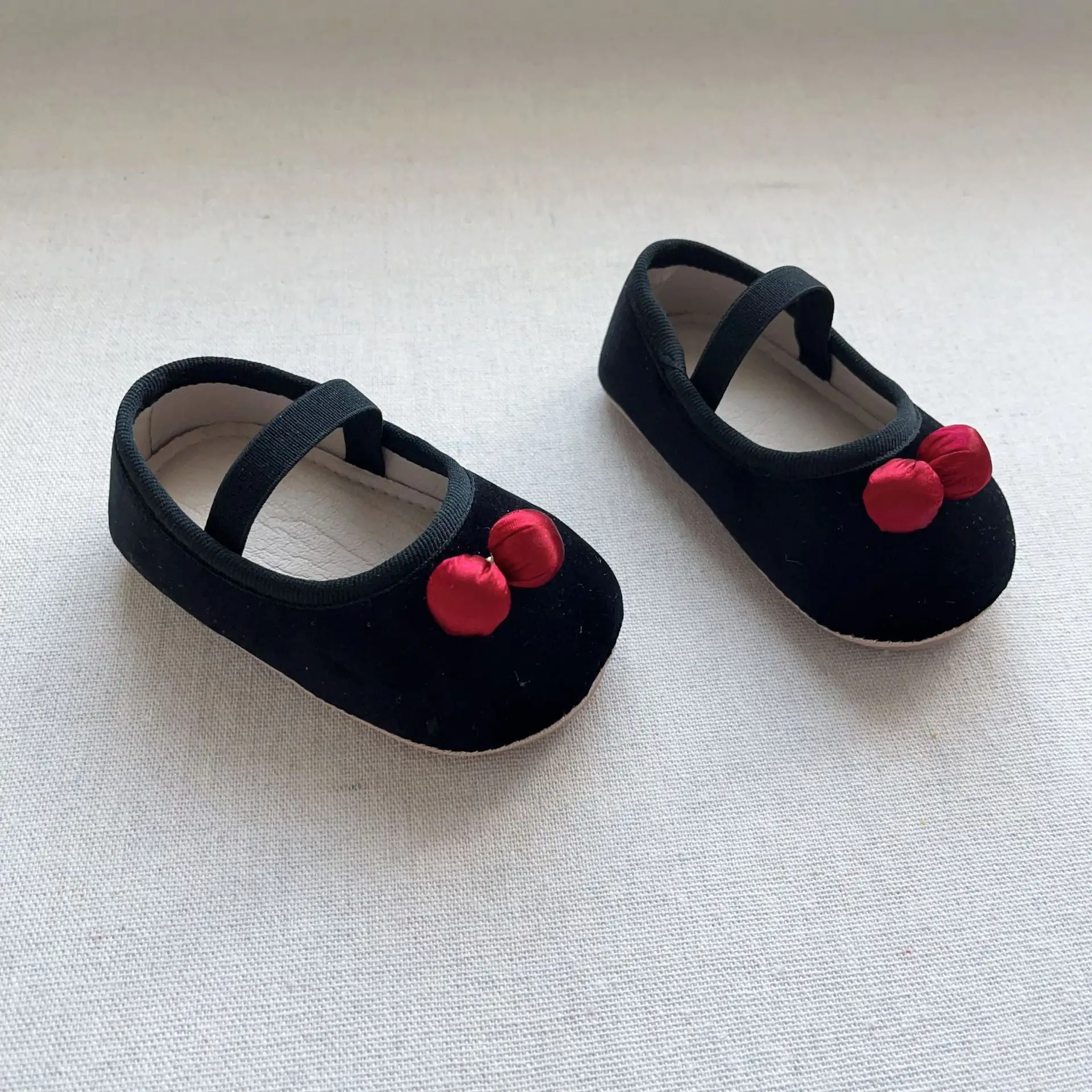 New Baby Toddler Shoes Girls Korean Cherry Boat Velvet Small — feature 9