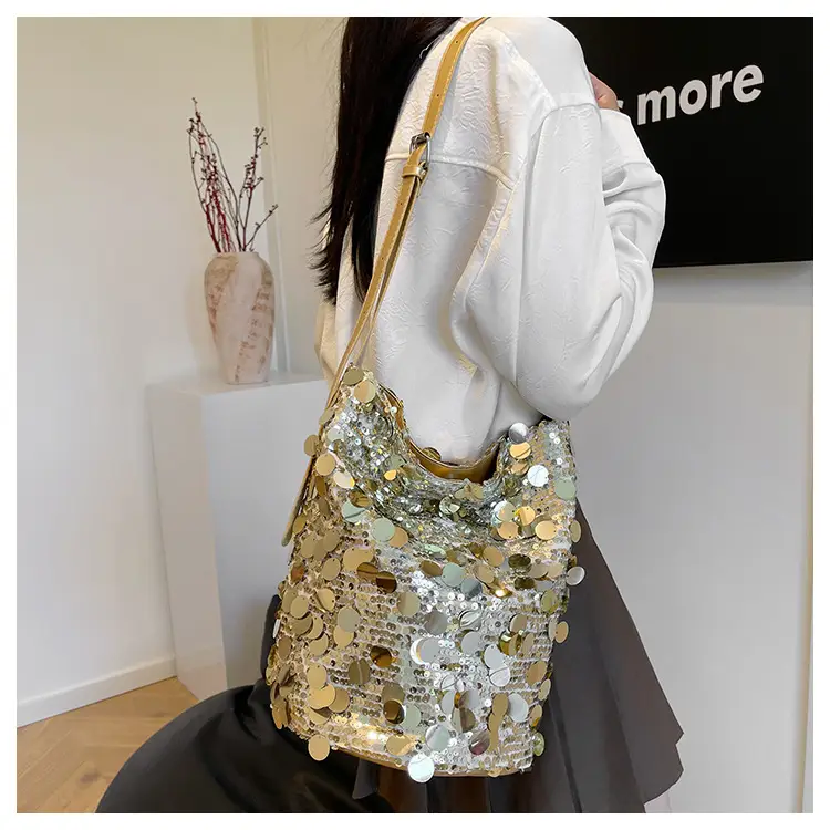 Black Lace Sequins Shoulder Bag for Women — feature 11