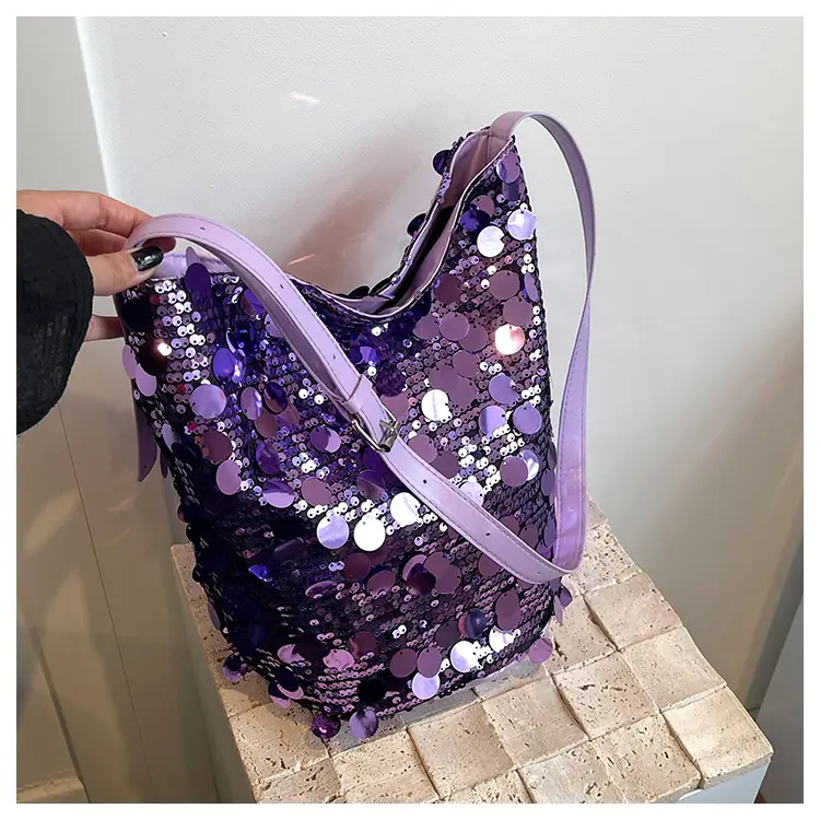 Black Lace Sequins Shoulder Bag for Women — feature 18
