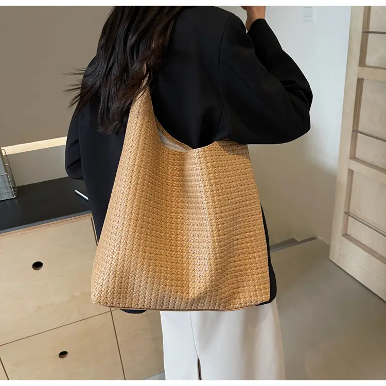 Women's Large Capacity Brown Retro Commuter Tote Bag — feature 13
