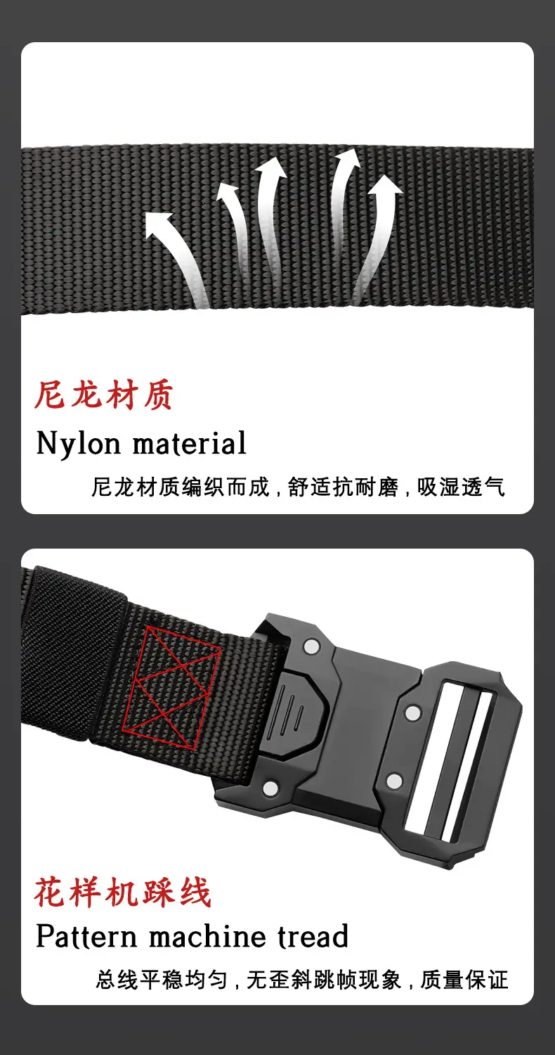 Cross-border Tactical Belt with Alloy Buckle Nylon Canvas — feature 11