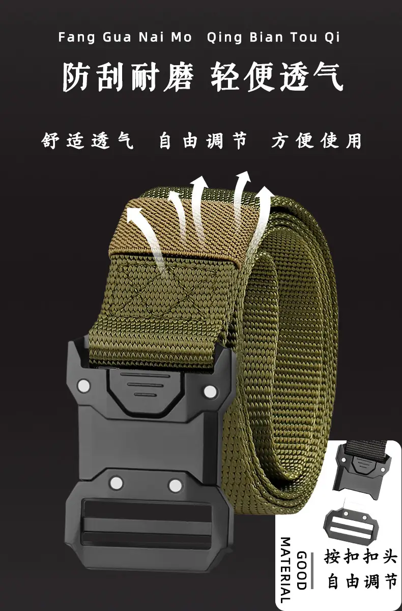 Cross-border Tactical Belt with Alloy Buckle Nylon Canvas — feature 7