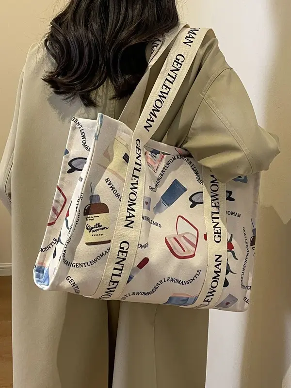 Women Cartoon Canvas Tote Bag 2024 New Girly Style - Image 11