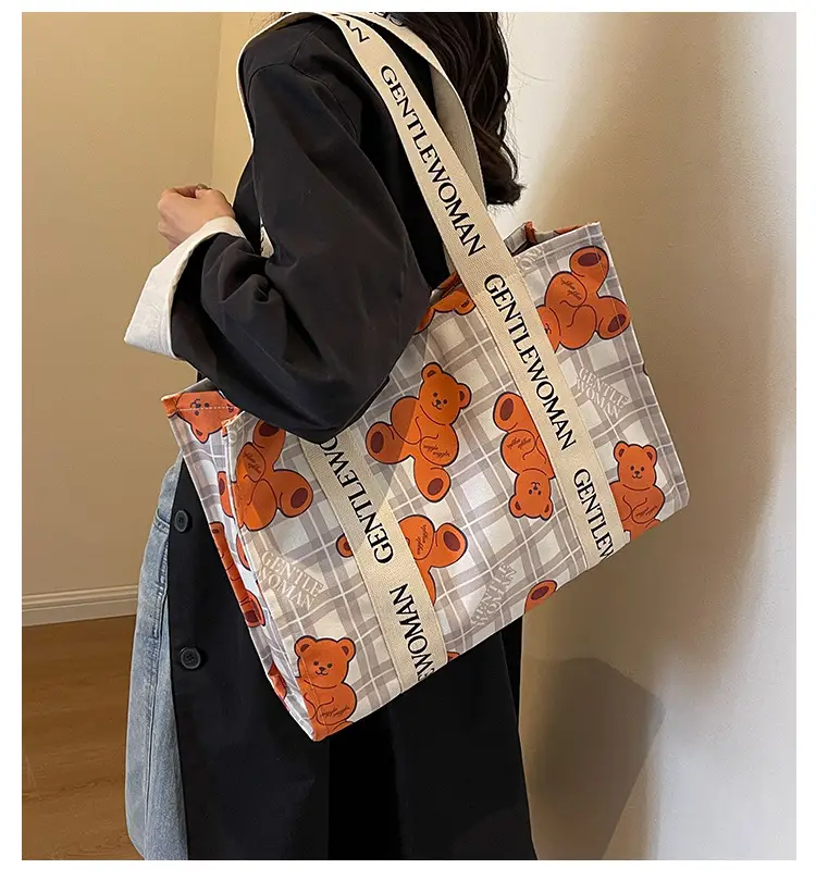 Women Cartoon Canvas Tote Bag 2024 New Girly Style — feature 1