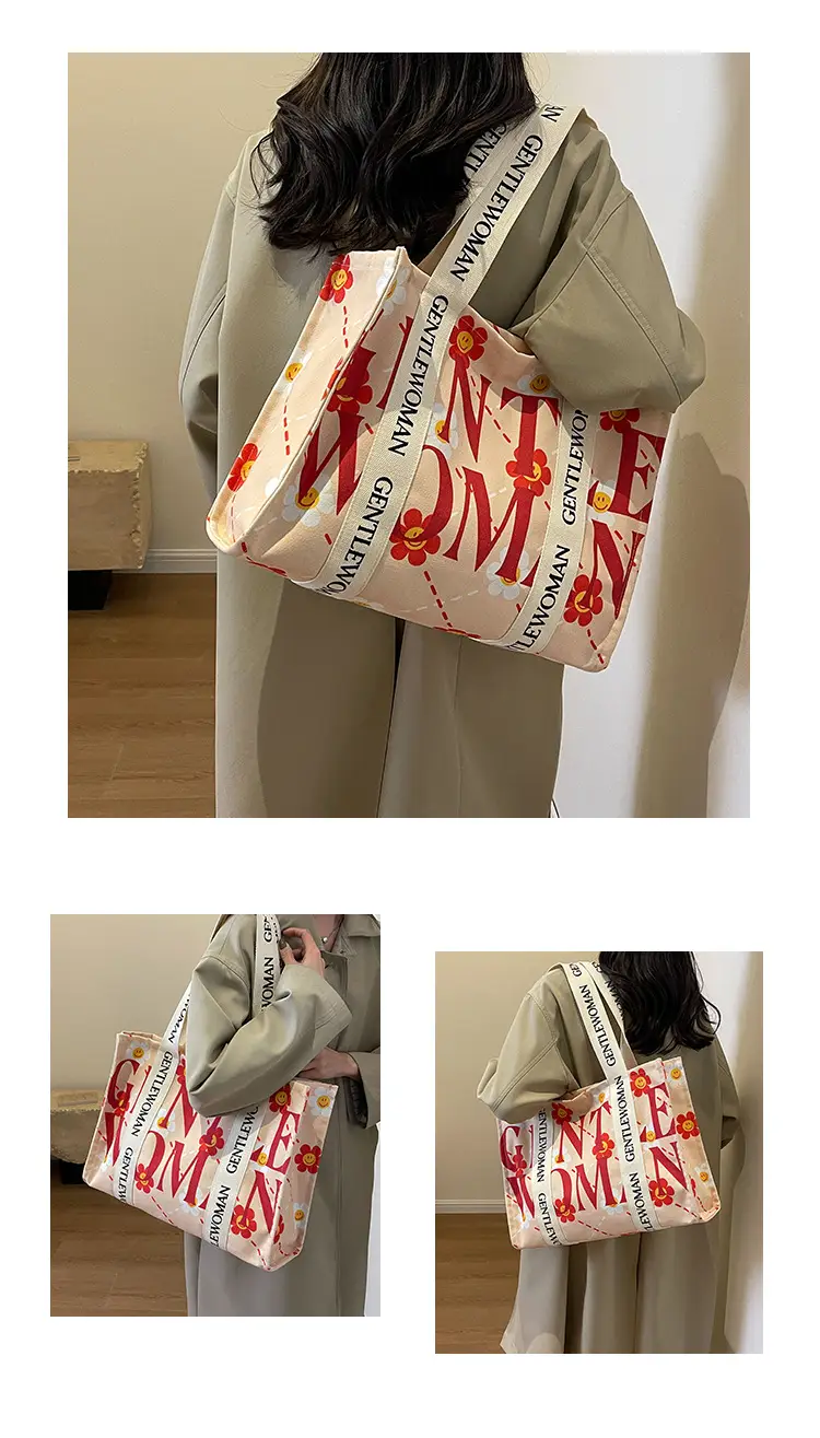 Women Cartoon Canvas Tote Bag 2024 New Girly Style — feature 10