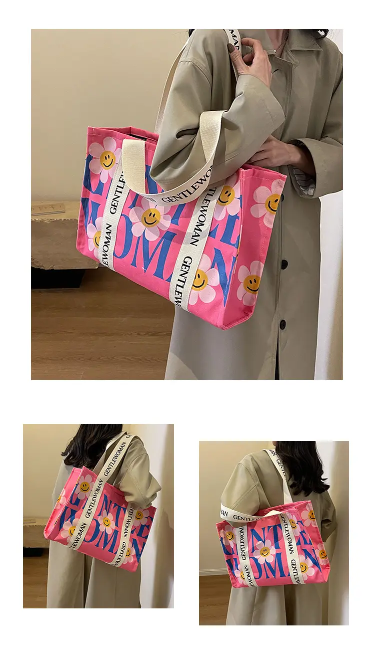 Women Cartoon Canvas Tote Bag 2024 New Girly Style — feature 11