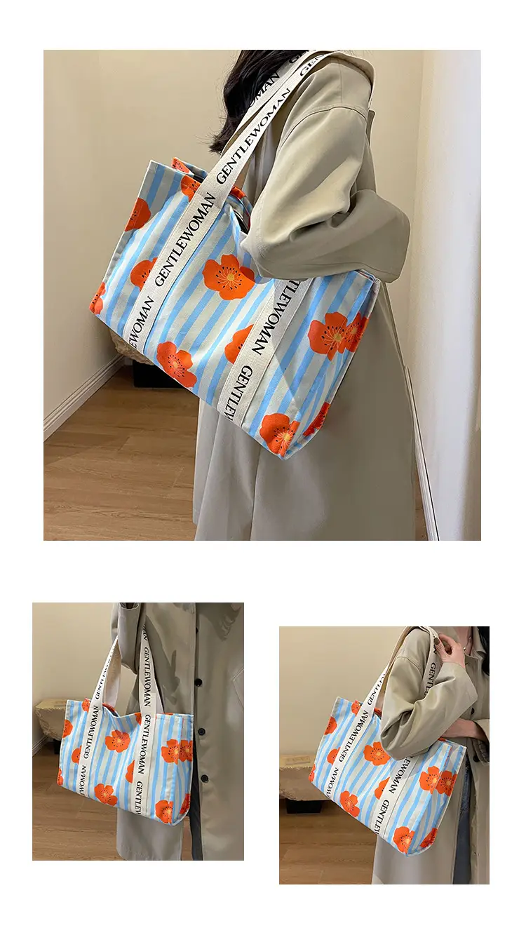 Women Cartoon Canvas Tote Bag 2024 New Girly Style — feature 12