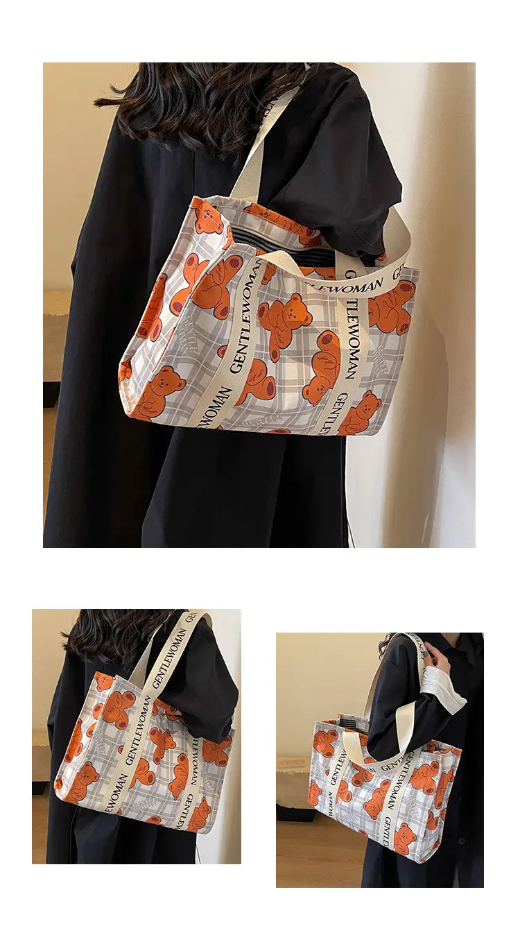 Women Cartoon Canvas Tote Bag 2024 New Girly Style — feature 13