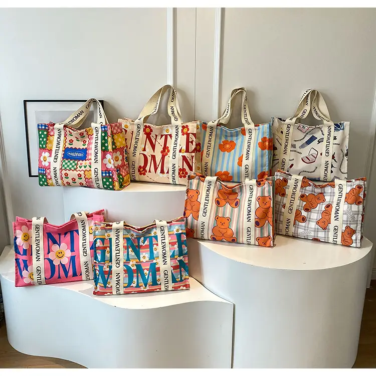 Women Cartoon Canvas Tote Bag 2024 New Girly Style — feature 17