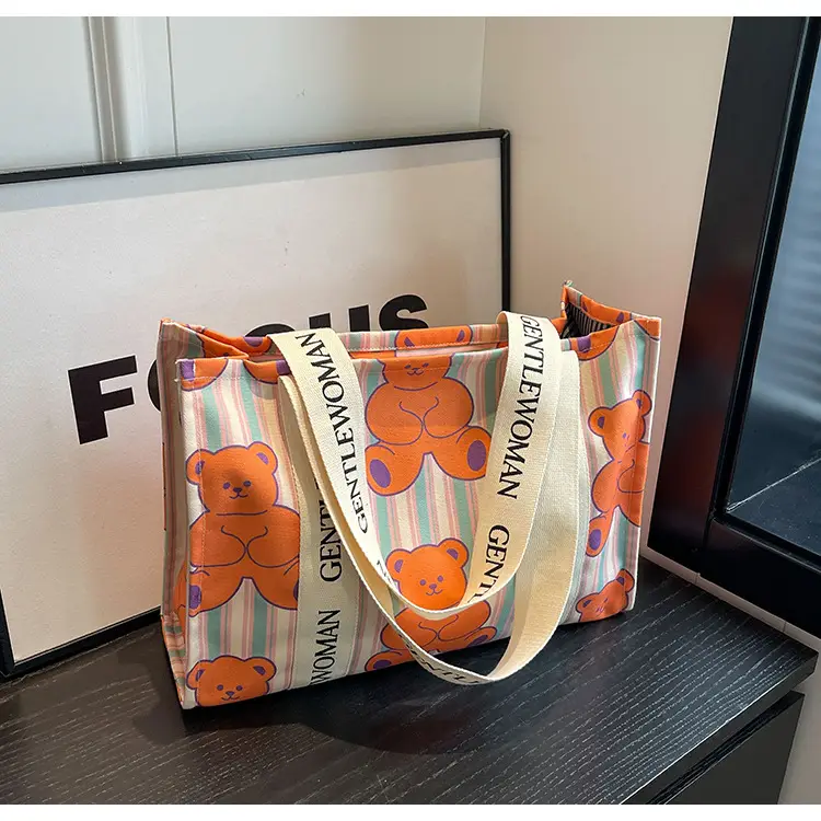 Women Cartoon Canvas Tote Bag 2024 New Girly Style — feature 19