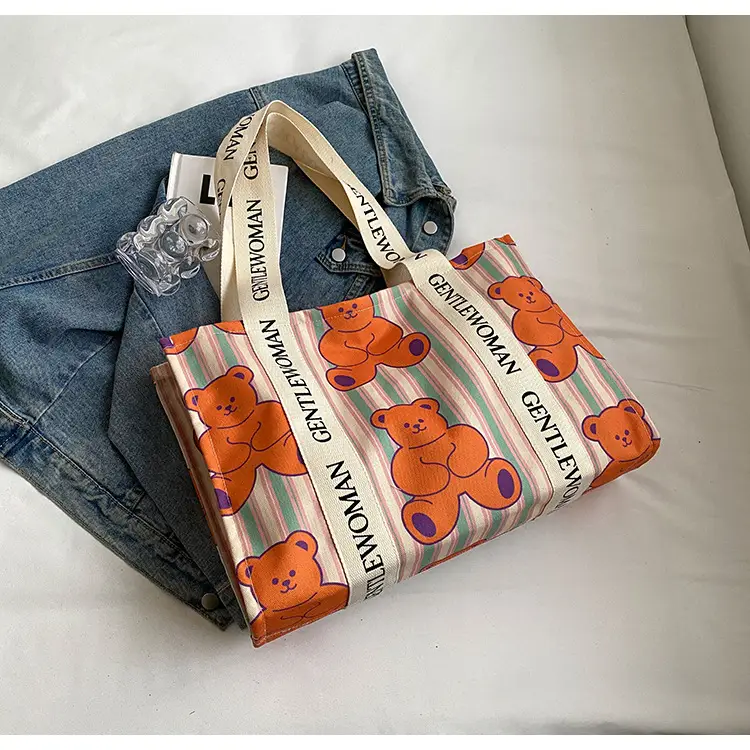Women Cartoon Canvas Tote Bag 2024 New Girly Style — feature 20