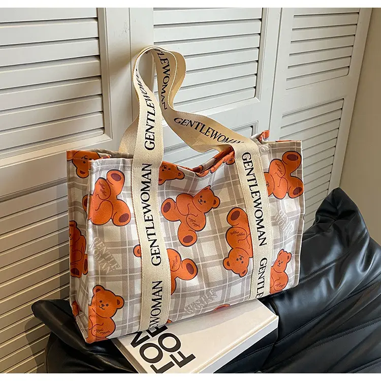 Women Cartoon Canvas Tote Bag 2024 New Girly Style — feature 21
