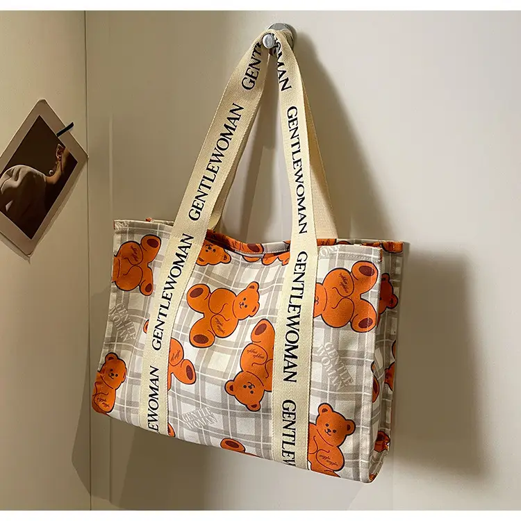 Women Cartoon Canvas Tote Bag 2024 New Girly Style — feature 22