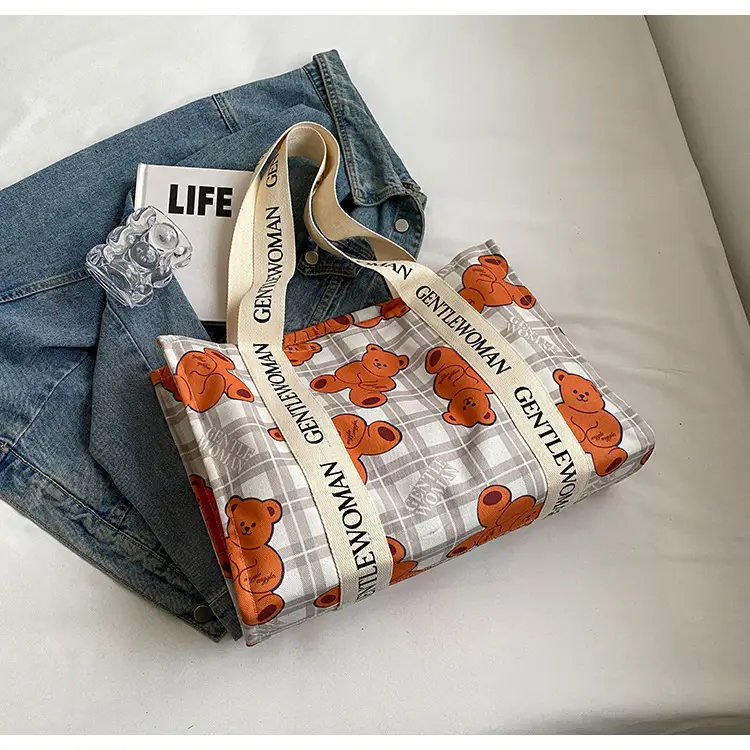 Women Cartoon Canvas Tote Bag 2024 New Girly Style — feature 23